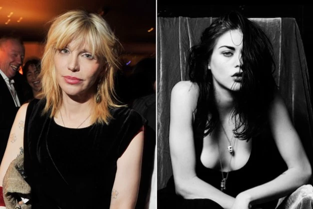 to her late husband's image to their daughter Frances Bean Cobain