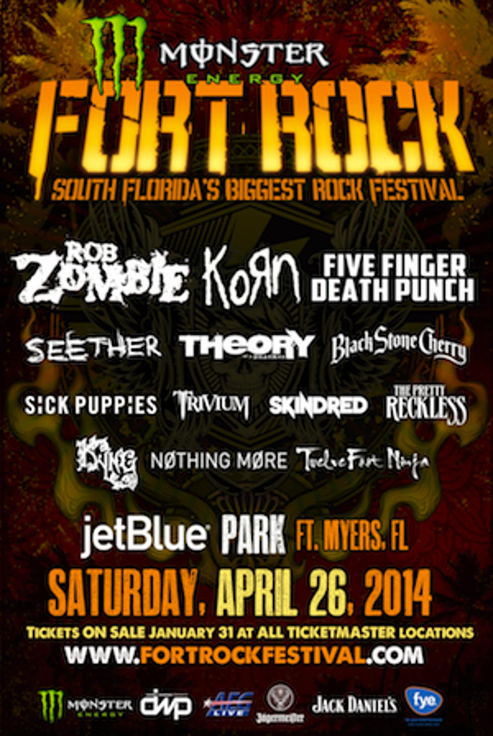 Korn, Rob Zombie and Five Finger Death Punch Headline 2014 Fort Rock Festival