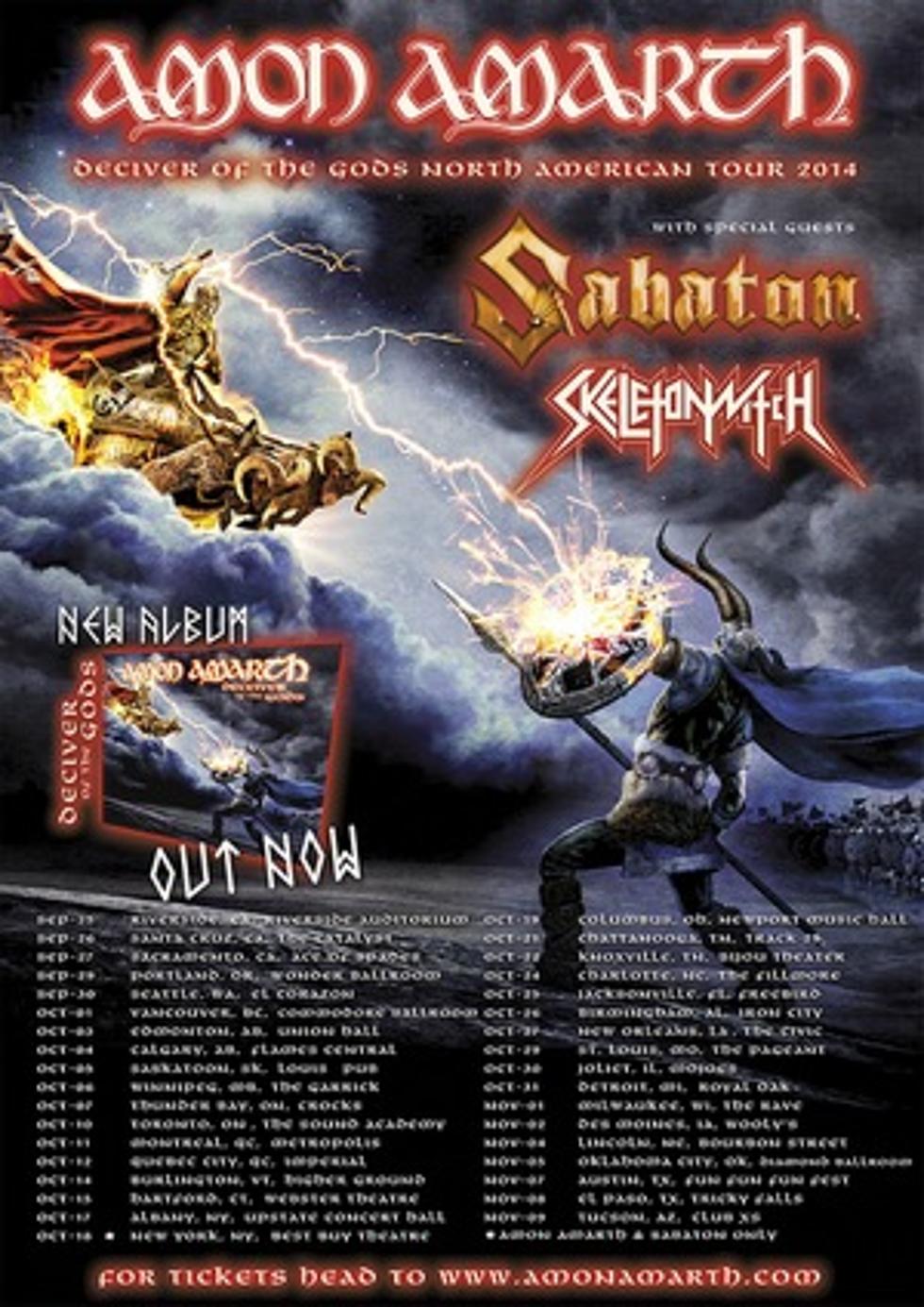 Amon Amarth Plot Fall 2014 North American Tour With Sabaton + Skeletonwitch
