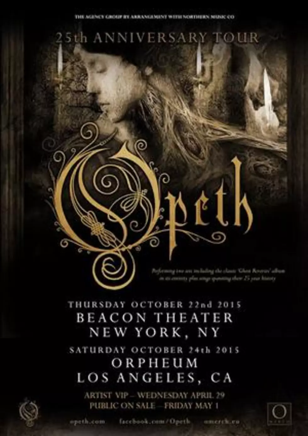 Opeth To Play Two U.S. 25th Anniversary Shows in October