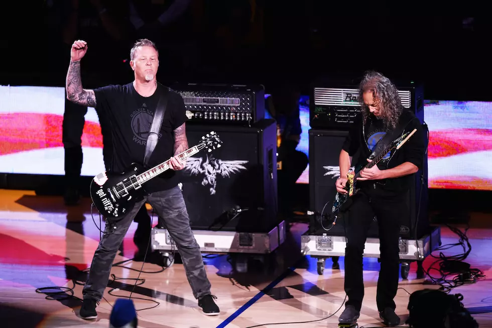 Metallica’s James Hetfield + Kirk Hammett Perform National Anthem at NBA Finals Game 5