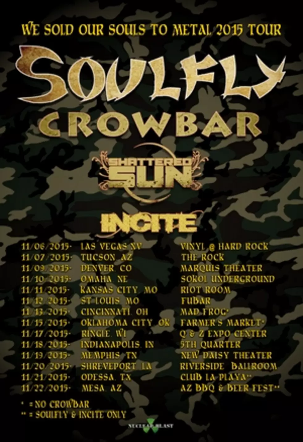 Soulfly Add November Leg With Crowbar to &#8216;We Sold Our Souls to Metal&#8217; Tour