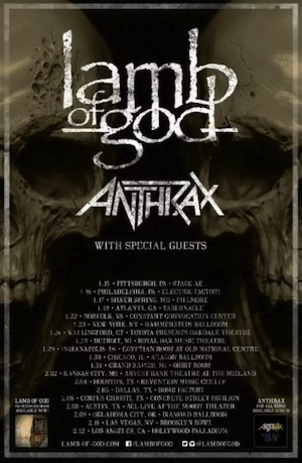 Lamb of God Announce 2016 U.S. Tour With Anthrax