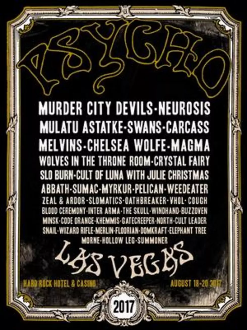 2017 Psycho Las Vegas Lineup Includes Carcass, Abbath, Melvins, Neurosis + More