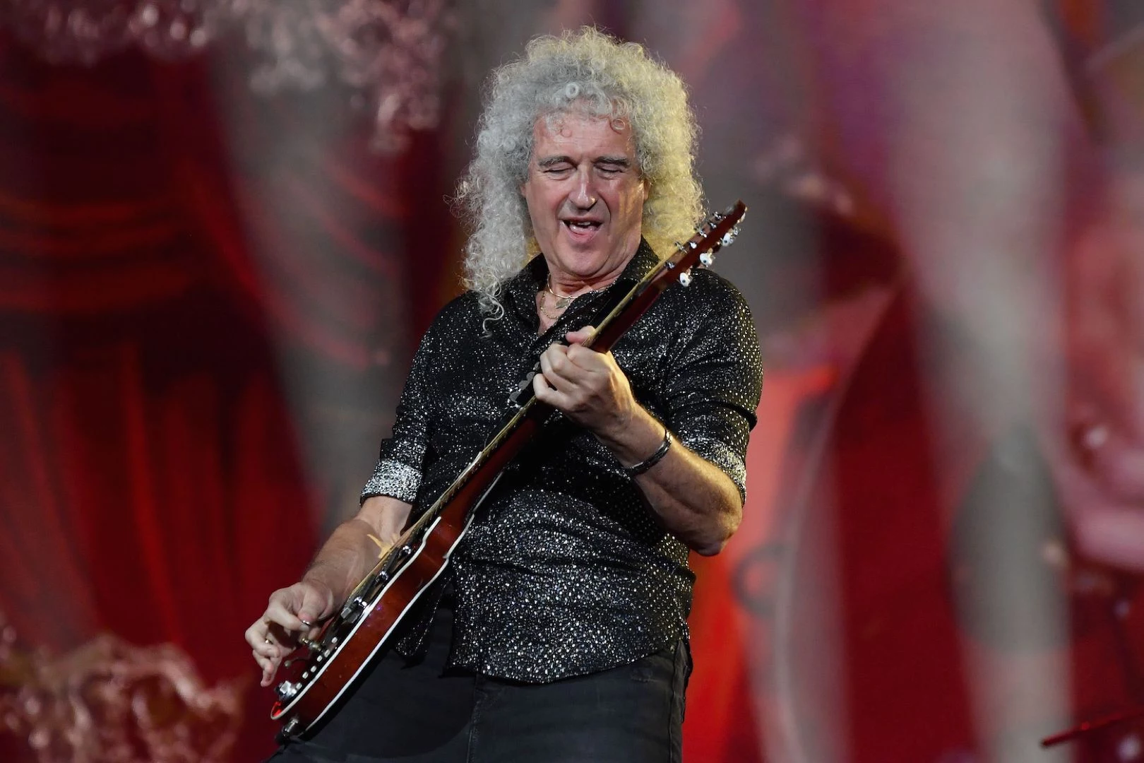 Queen guitarist Brian May performing in 2019.