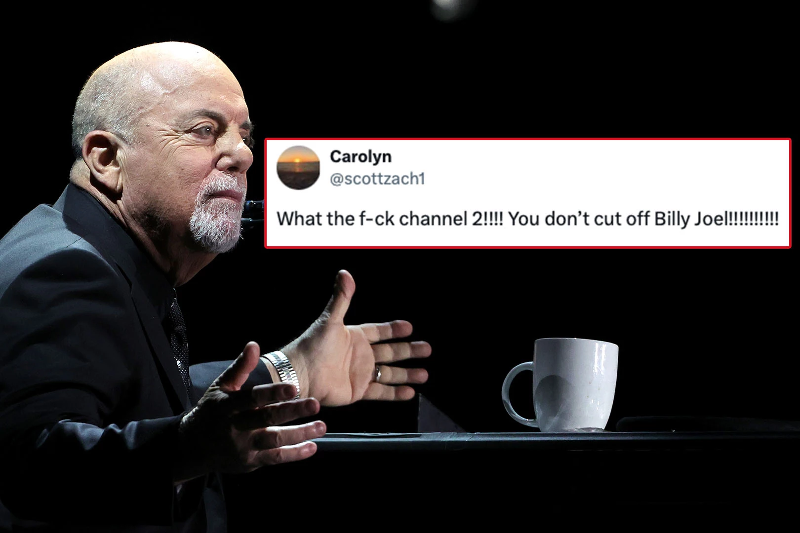 Billy Joel performing + fan reacting to CBS cutting special short
